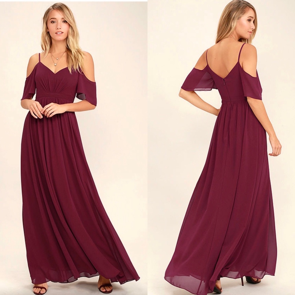 Lulus Red Wine Maxi Dress